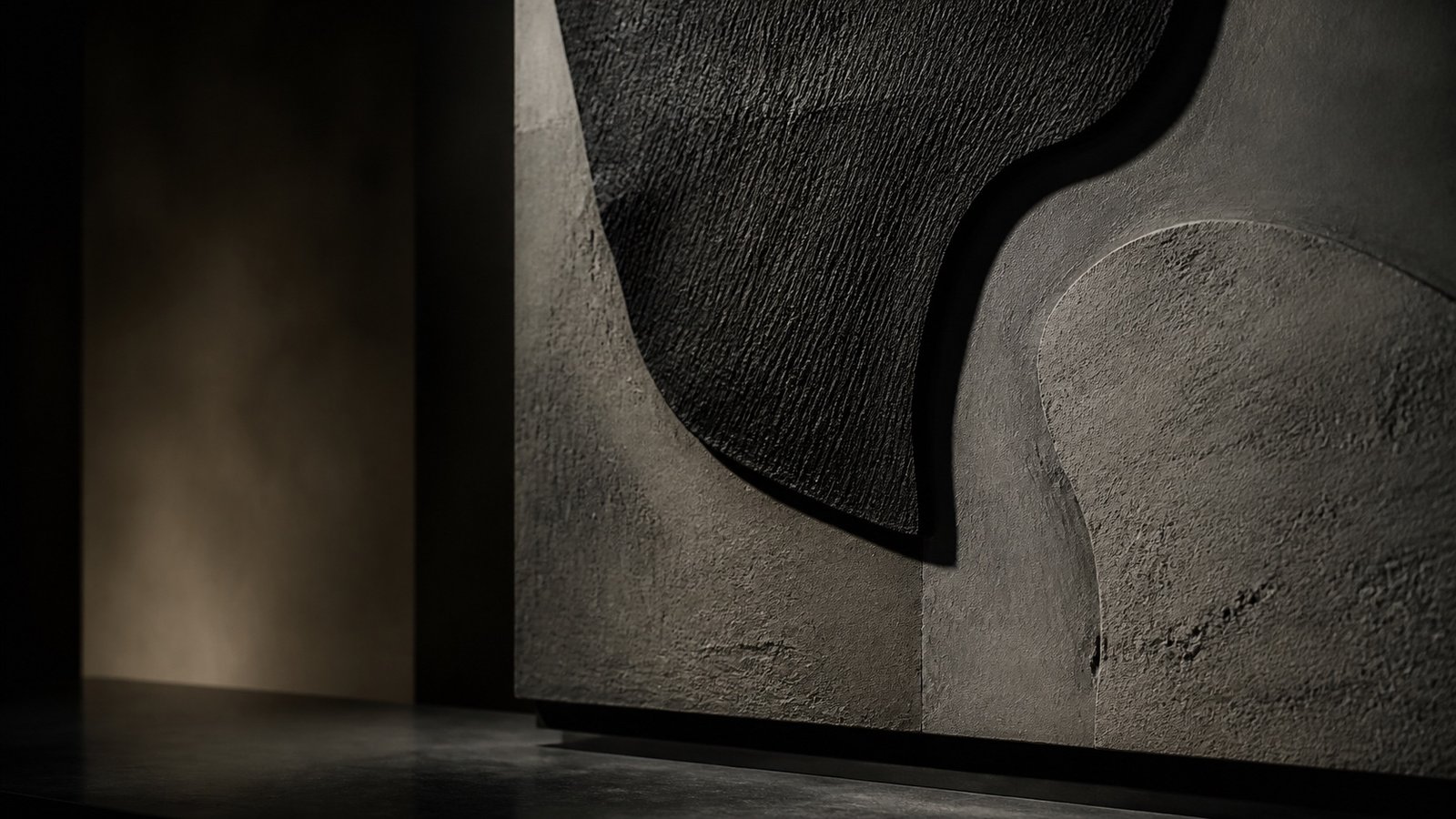 Close-up of a sculptural artwork made from layered mineral surfaces
